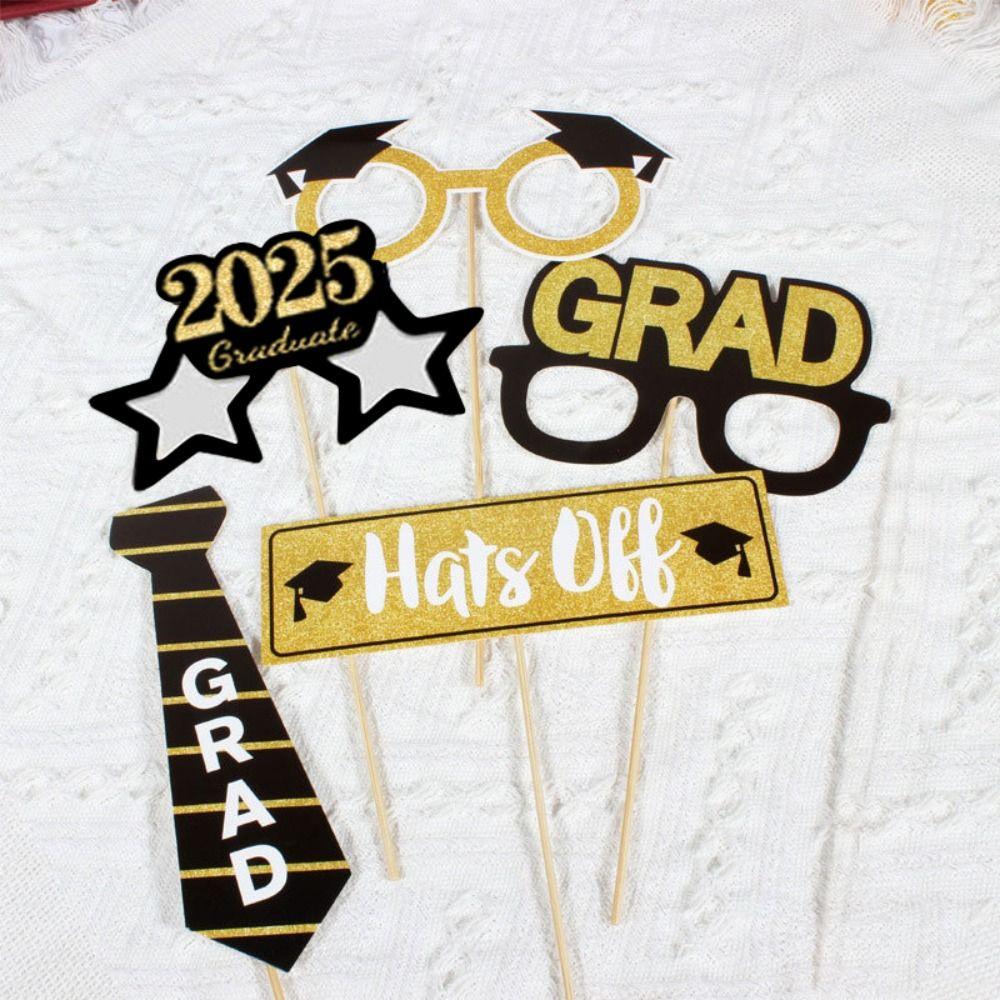 25pcs Class of 2025 Graduation Photography Props Dress Up Costume Mask  For Graduation Season Party