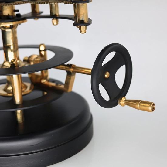45,72 cm Schwarzes Luxus-Sonnensystemmodell Vollständig funktionsfähiges Tellurion Weihnachtsgeschenk für Astro-Liebhaber Orrery Geschenk