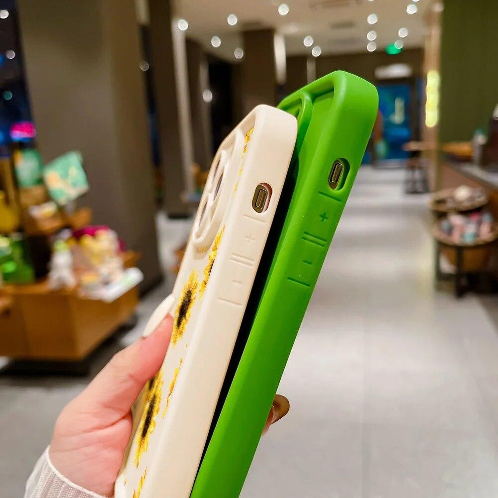 Daisy Flower Phone Case For iPhone 11 Case iPhone 15 14 Pro 13 12 Pro Max XR X XS Max 7 8 15 Plus SE 2020 Soft Candy Color Cover