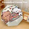 8‑Rib Automatic Umbrella, Bubu Brownie Design Foldable Umbrella for Sun Rain Protection Travel