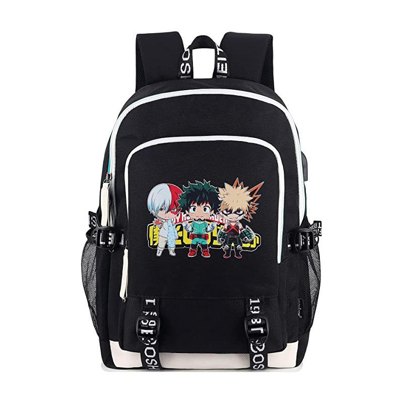 Riman My Hero Academy, surrounding backpack, large-capacity computer bag with USB port, student schoolbag