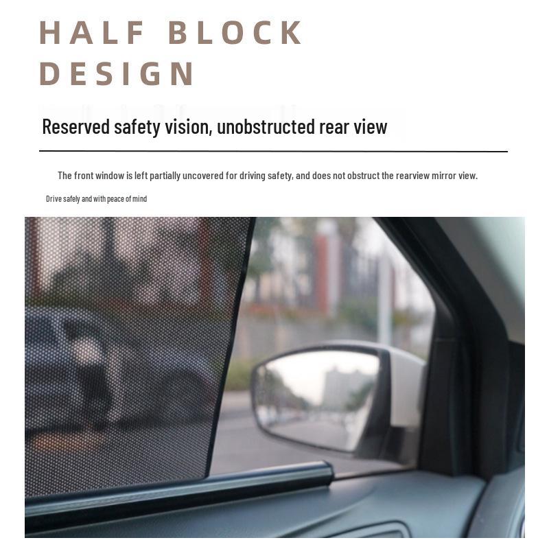 Retractable Side Window Sunshade: UV Protection & Heat Insulation Mesh for Ideal ONE