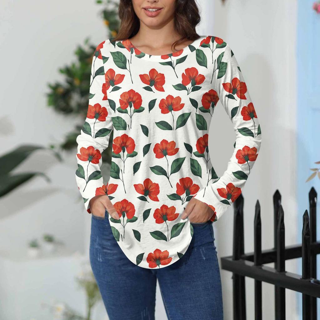 Camisetas para Mujer Otoño Casual Camisetas de Manga Larga Sudadera Estampado Gráfico Vintage Top Jersey Día de San Valentín