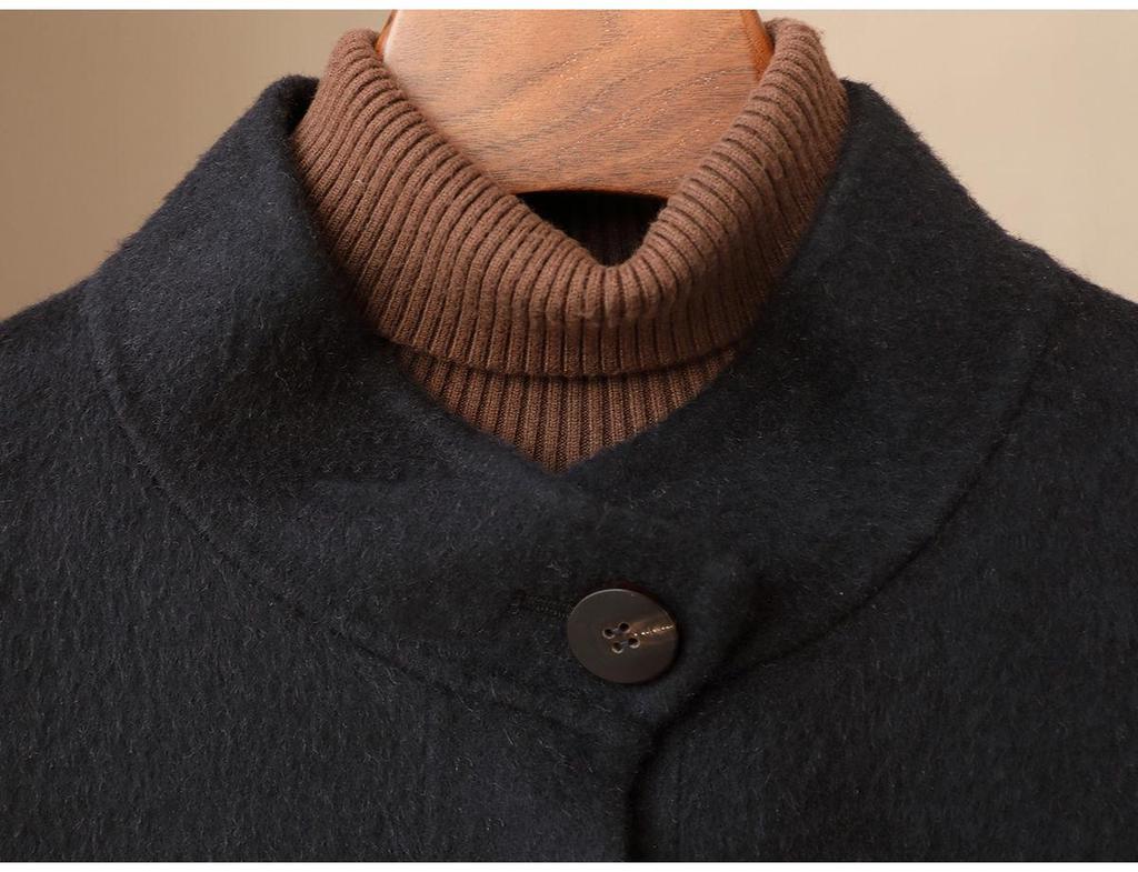 Spring 2025 Petite Stand Collar Women's Overcoat - 100% Double-sided Camel Hair Woolen Coat