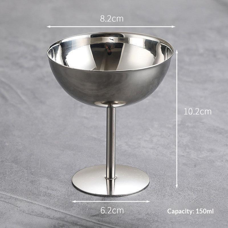 Edelstahlkelchbecher Eisdessert Salatschüssel Obstteller Snackschale Puddingbecher Tasse KTV Bar Zubehör