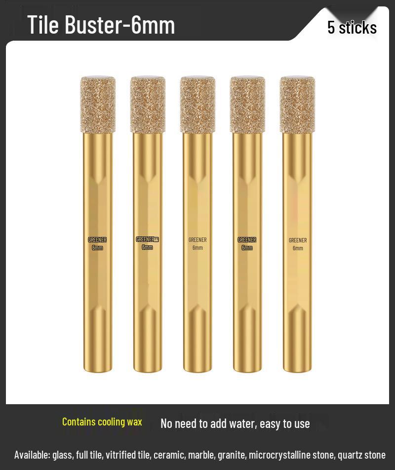 Green Forest 6mm Magnetic Hole Saw for Glass, Marble, & Vitrified Tile.