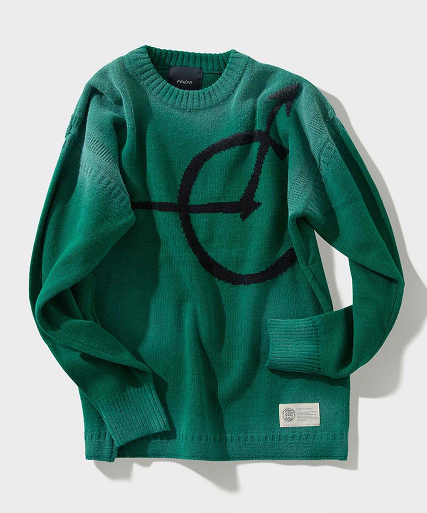 FFEFF STUDIO Vintage Washed Signature Round Pullover (Green)