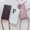 Lanyard Crossbody Necklace Magnetic Charge Case For Samsung S25 S24 S23 Ultra S22 S21 Plus S20FE 20 Matte Cover For Magsafe