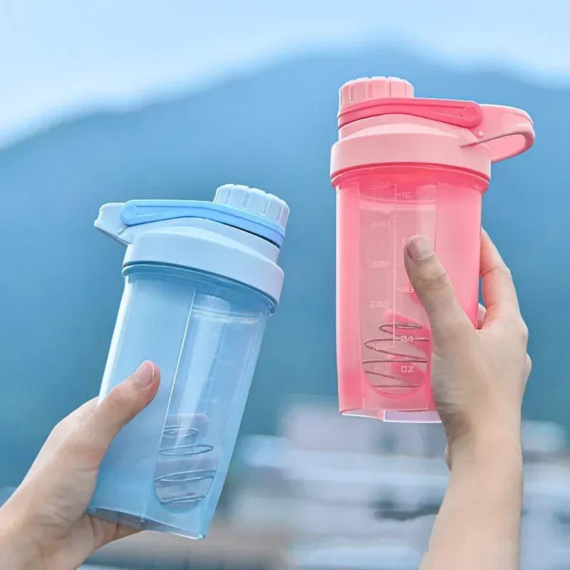 

Бутылка для воды 500 мл для питья, пластиковые герметичные спортивные бутылки, протеиновый шейкер, бутылка для воды, посуда для напитков, бутылки-шейкеры без BPA 500ml синий