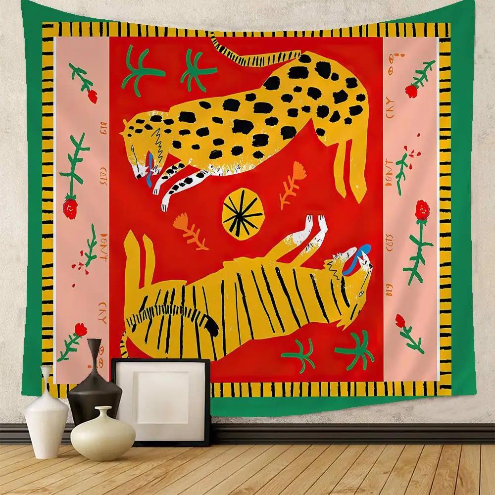 Ancient Egypt Abstract Tiger Leopard Hippie Wall Hanging Tapestries Bohemian Wall Tapestries Mandala INS Home Decor