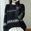 Suéter de Punto Holgado de Manga Larga para Mujer Talla Grande Otoño Invierno Cuello Redondo