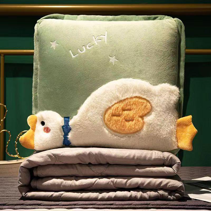 Thickened Foldable Nap Pillow & Blanket: Dual-Use Cushion Quilt for Office, Sofa, or Car - Free Shipping