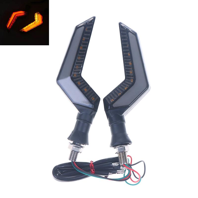 Two Pack 12V Motorcycle Running Daytime LED Signals Featuring Flowing Water Tail Turn Flasher