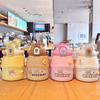 1000 ML Cute Big Belly Water Bottles Stainless Steel Thermos Bottle With Straw Large Capacity Kids School Thermal Insulation Cup