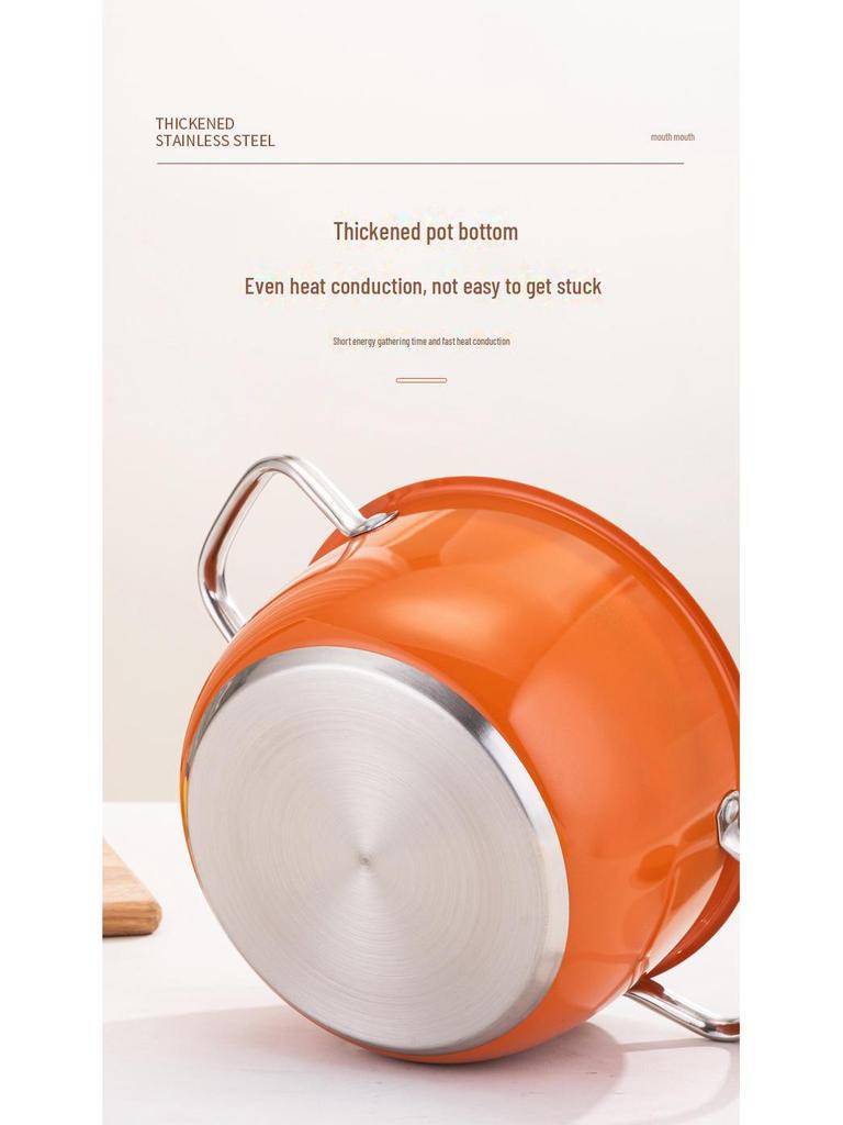 Thickened Stainless Steel Multifunctional Soup Pot for Induction Cookers - Large Capacity