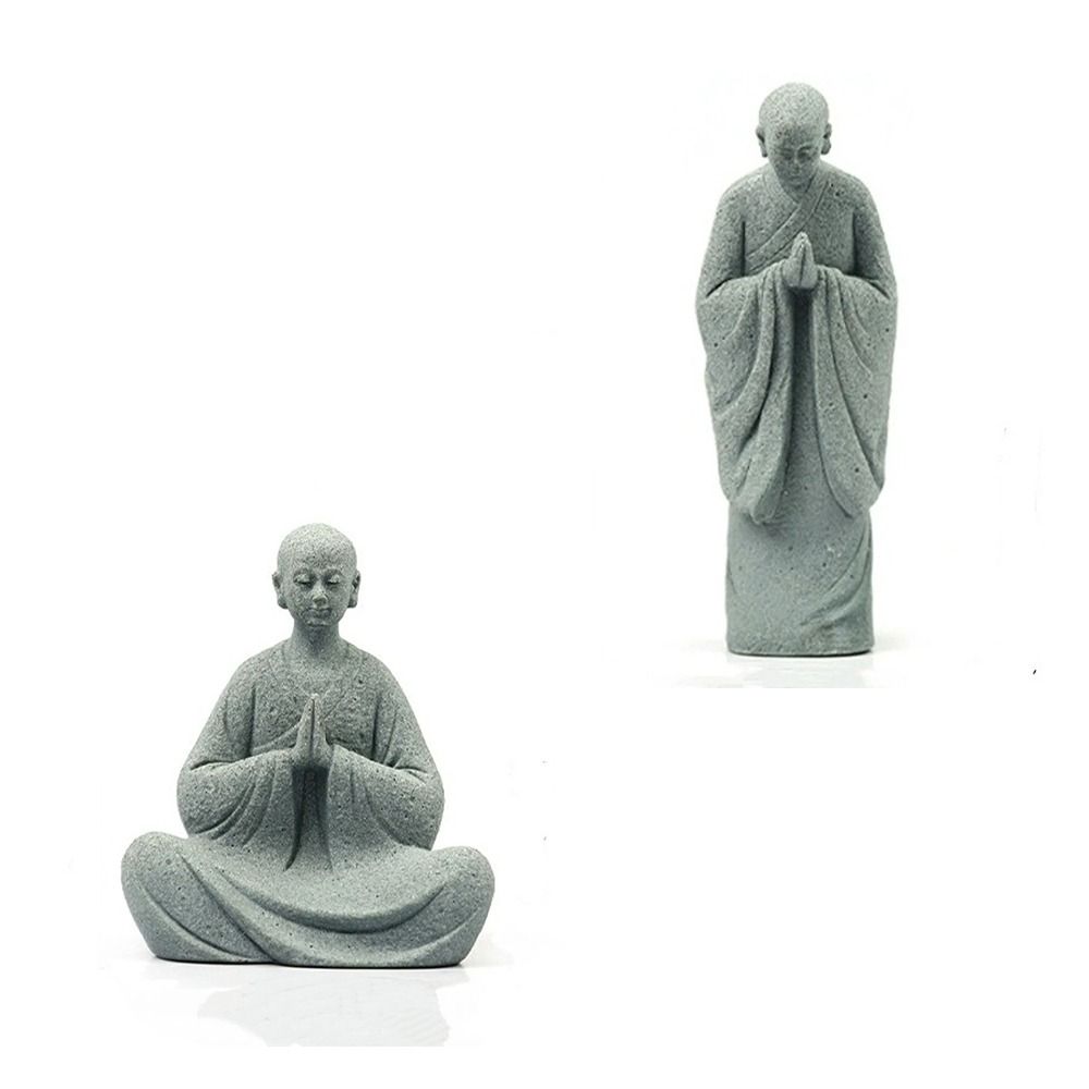 Micro-Landscape Meditation Monks Figurine Funny Landscape Ornament  Bedroom Decor