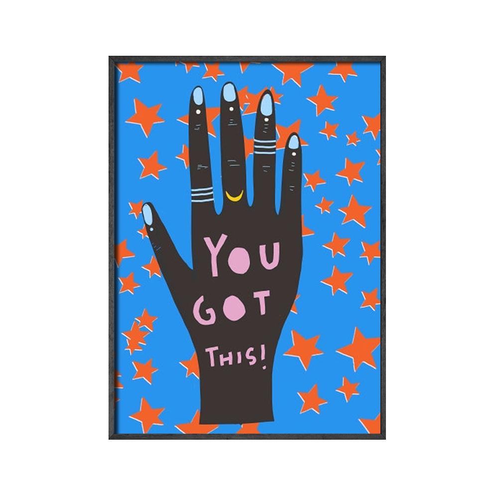 Feminist Cartoon Art Print Painting Motivational Quote Positivity Self Care Canvas Posters Girls Room Wall Home Decor Pictures