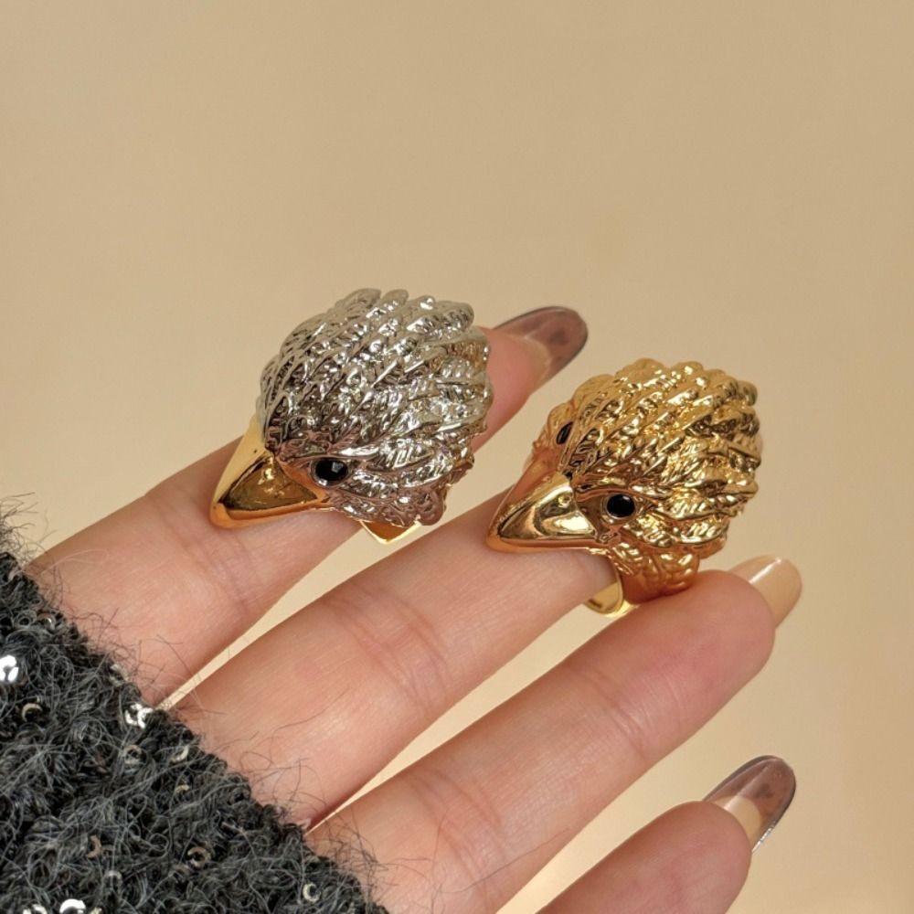 Punk Exaggerated Ring Cool Chunky Ring Creative Eagle Shape Ring  Decoration
