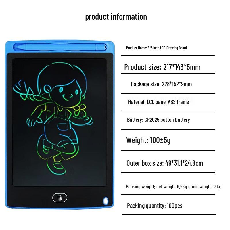 Children's LCD Writing & Drawing Board: 8.5-16 inch, Landscape & Portrait, Magnetic Doodle Pad