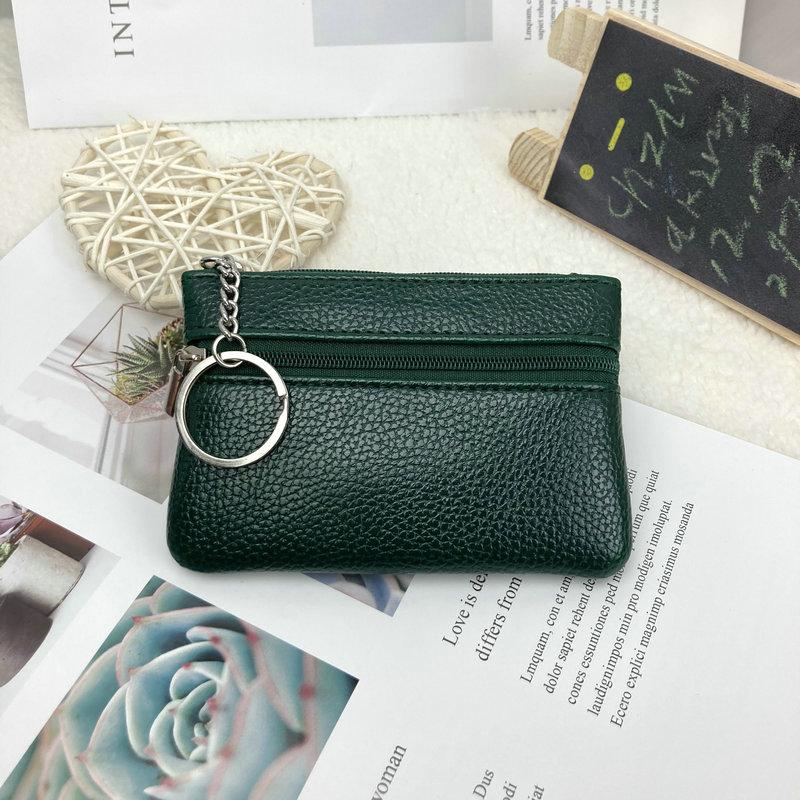 Fashion Women Men Kids Mini Wallet Ladies Double Zipper Coin Purse Multifunctional Small Coin Credit Card Key Ring Wallet