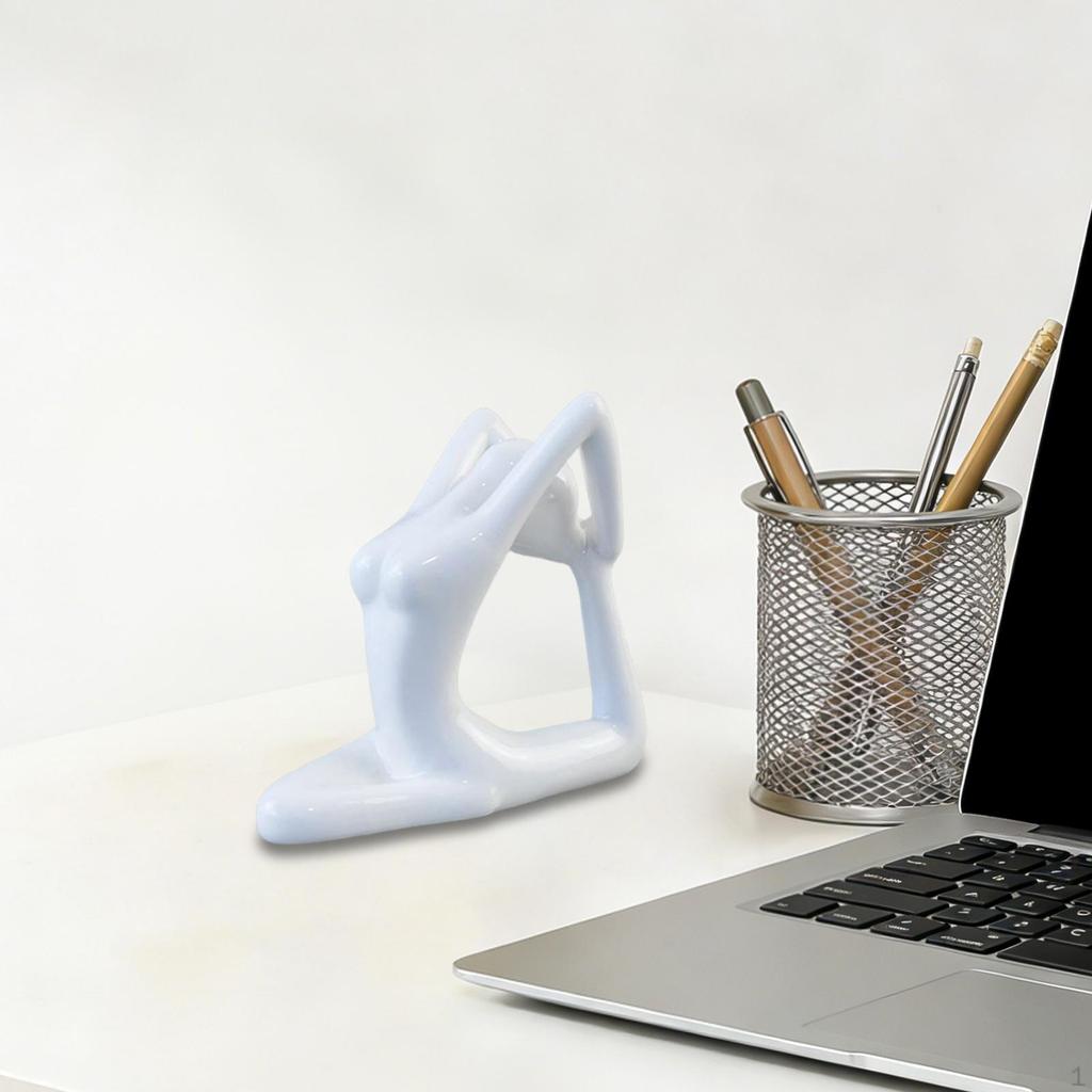 Ceramic Statue Art Sculpture Decor Small Figurine Meditation for Cabinet Desktop Shelf