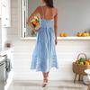 Women's Summer Fashion Casual V-neck Striped Suspender Dress