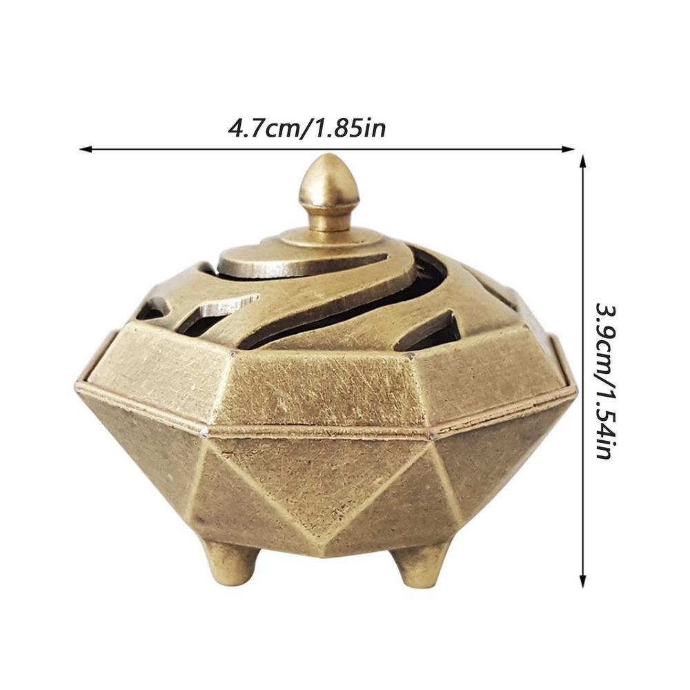 Zinc Alloy Incense Burner Holder Hollow Incense Purify Air Scent Diffuser Tool for Meditation Room Kitchen Bedroom Tea Room