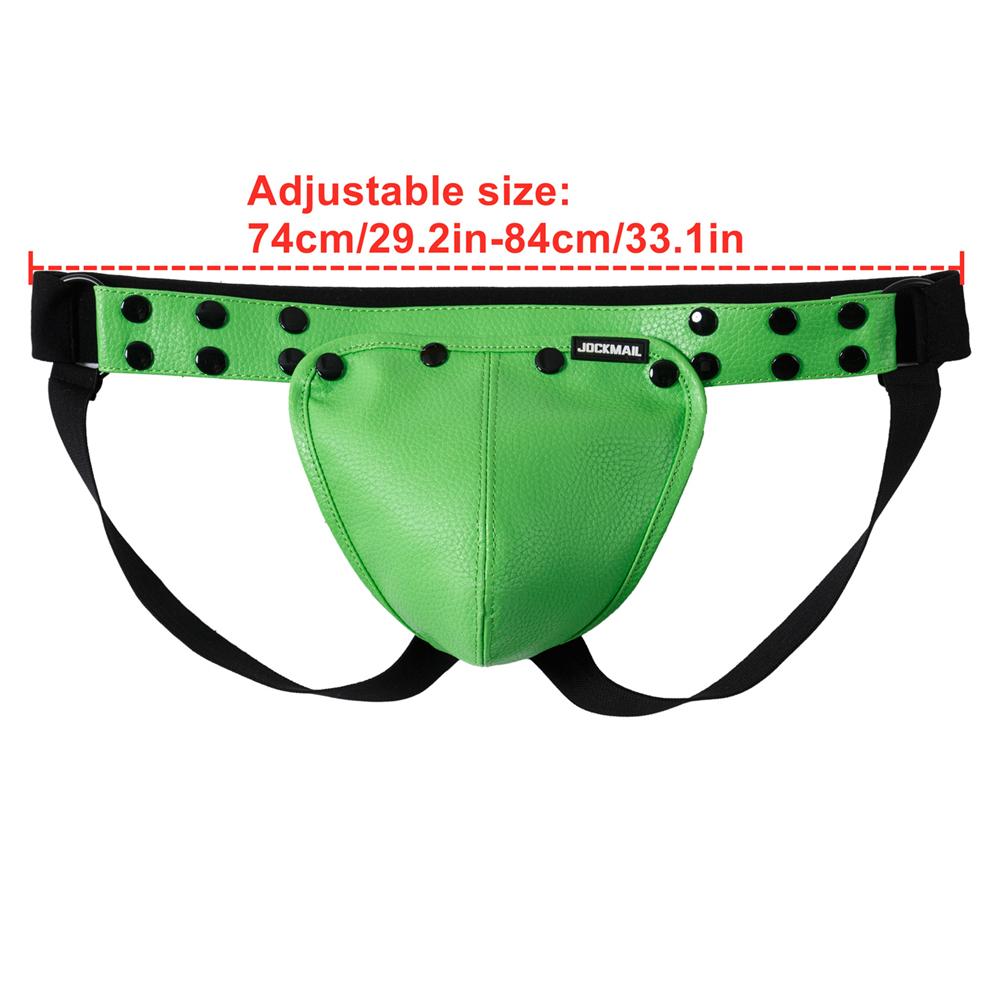 Jockstraps JOCKMAIL One Size Specification Adjustable Waist Size G-string Imitation Leather Removable Scrotal Pouch Fashionable Men's Thong Underwear