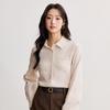 INMAN Women's Brushed Retro Long Sleeve Lapel Shirt