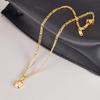 Trendy L182 Blue-Green-Purple Gemstone Necklace for Women - 18K Gold-Plated Stainless Steel Hip Hop Clavicle Chain