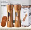 WXCOO Salt and Pepper Grinder Adjustable Ceramic Pepper Mills Manual Solid Wood Pepper Shakers Grinder for Kitchen Utensils