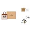 Coach Campo 22 Classico Cavallo e Carrozza Stampa Firma Fascino Tela Rivestita e Pelle Borsa Tote Donna Borsa Tote Marrone Bianco C8456-B4TXF