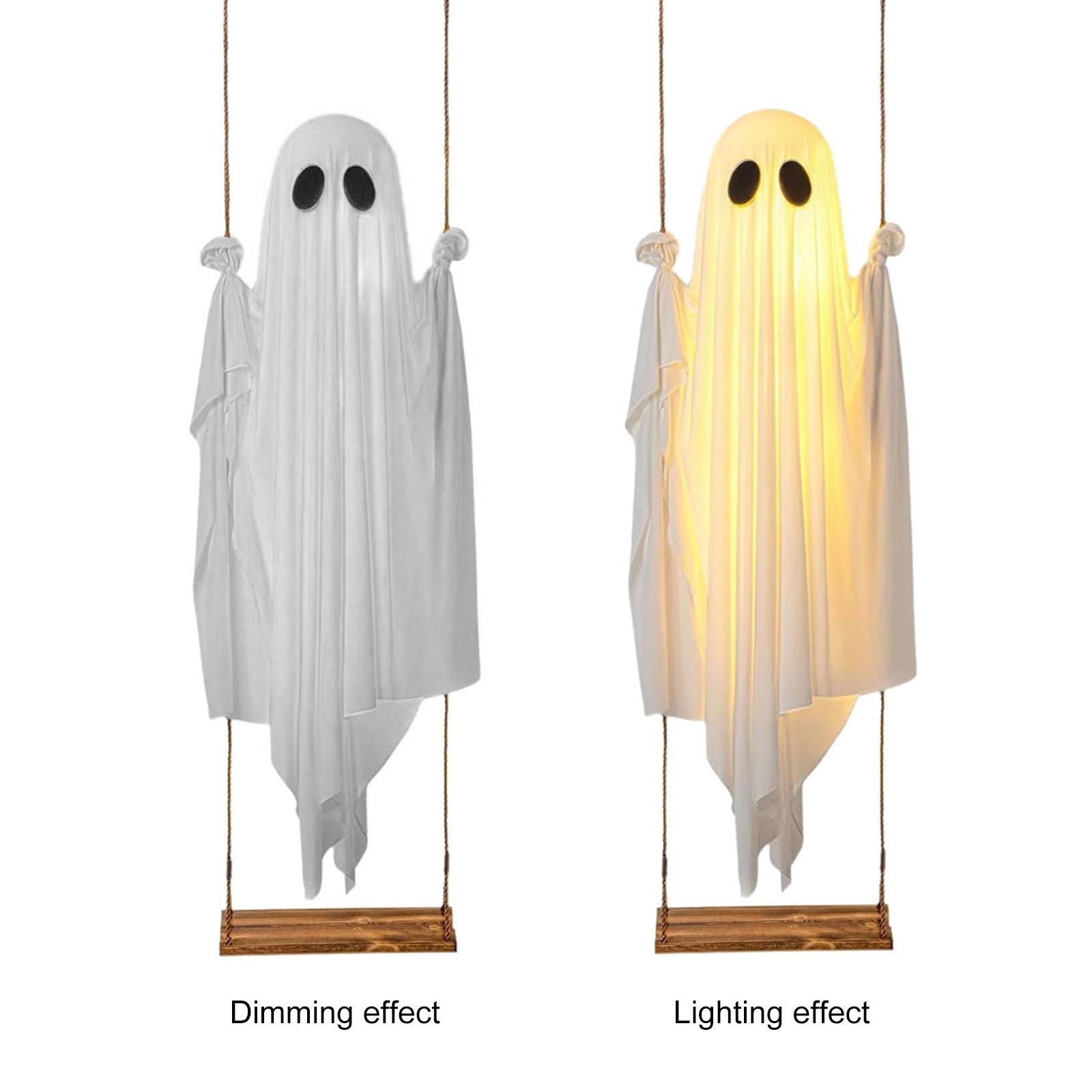 New Halloween Hanging Swing Ghost Decor Height & Light Adjustable Battery Powered Halloween Outdoor Swing Pendant for Porch/Yard spain