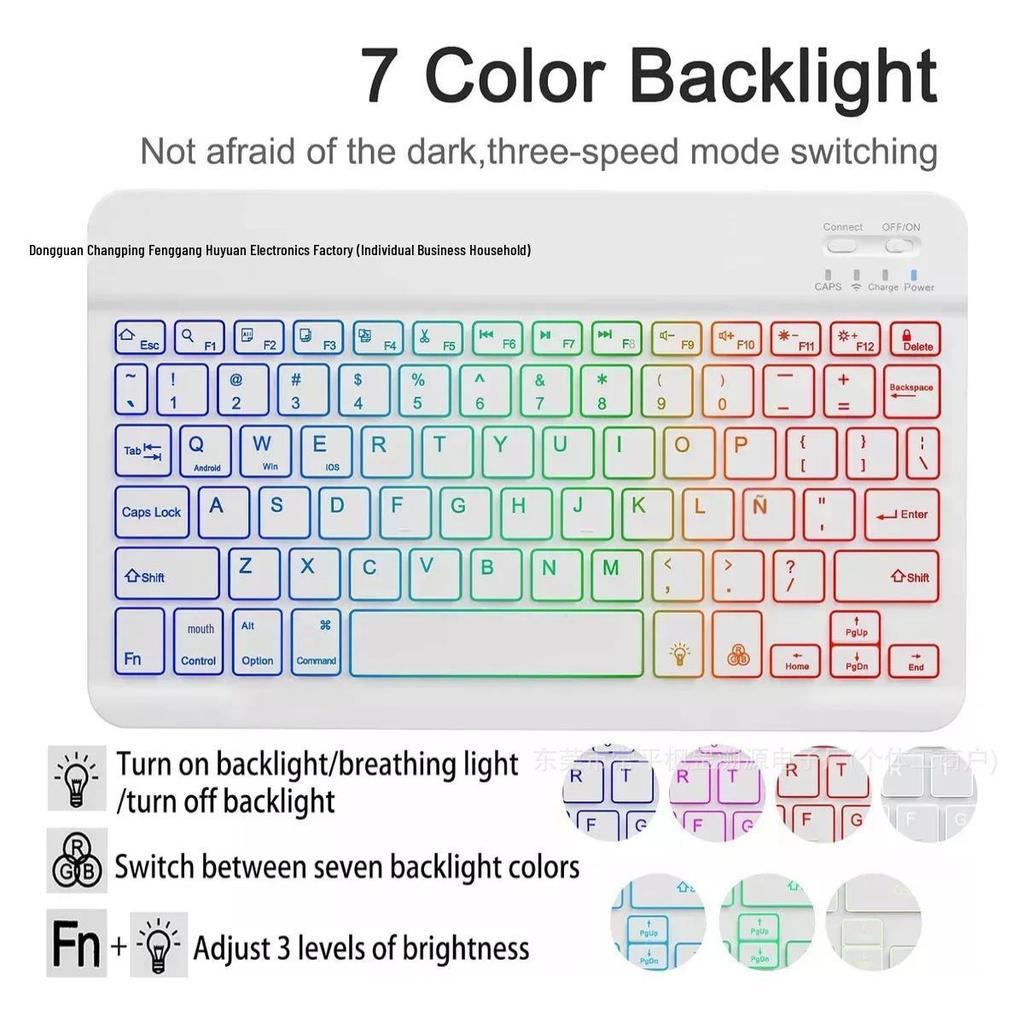 11th Gen iPad Protective Case with RGB Backlit Bluetooth Keyboard, Pen Slot, & Mouse for 10th Gen Models
