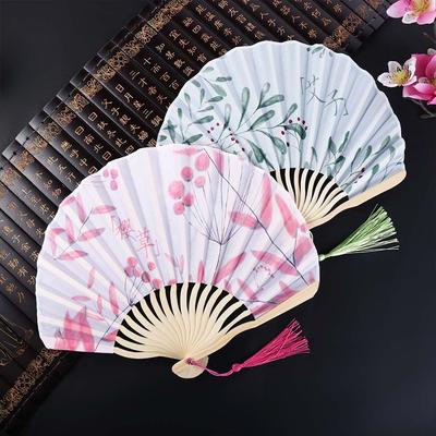 Japanese Shell Fan Summer Folding Silk Fan Chinese Retro Portable Women Bamboo Dance Fans Mini Wedding Gift Hand Fans Home Decor