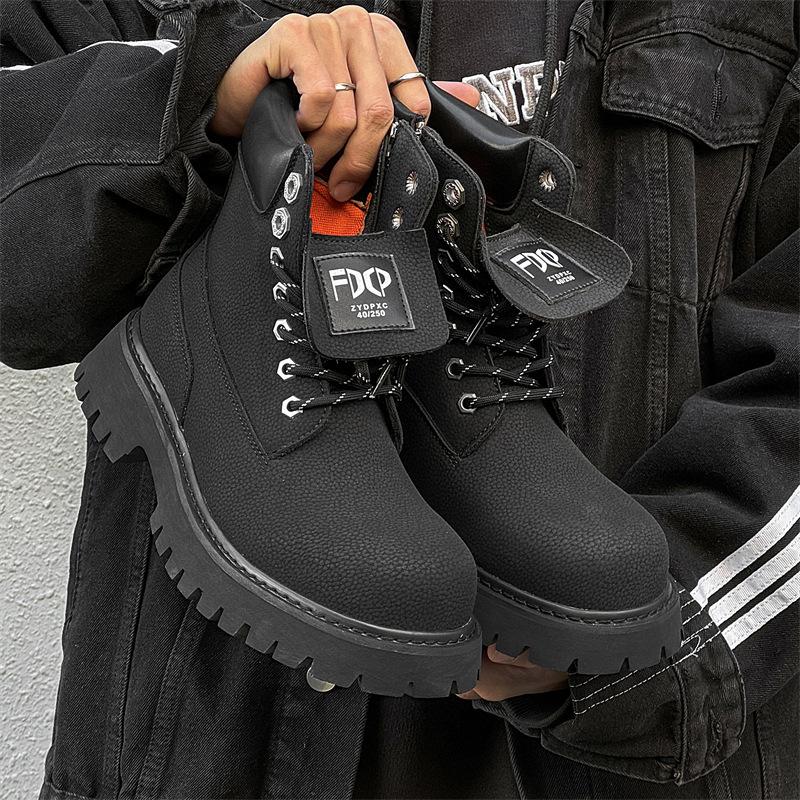 Thick-soled heightening outdoor rhubarb boots Martin