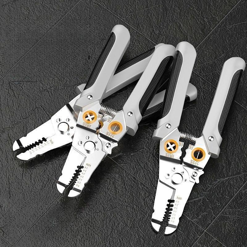 Stainless Steel Wire Strippers, Multi-functional Cable Crimping, Splitting, Peeling Pliers, Wire Cutters, Peeling Pliers
