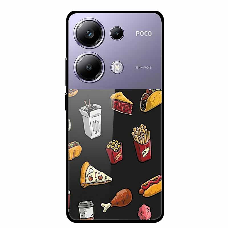 Painting Cover For Poco M6 Pro GlassTempered Glass Case Hard Back Shield for Xiaomi Poco M 6 Pro 6.67" Colourful Phone Fundas