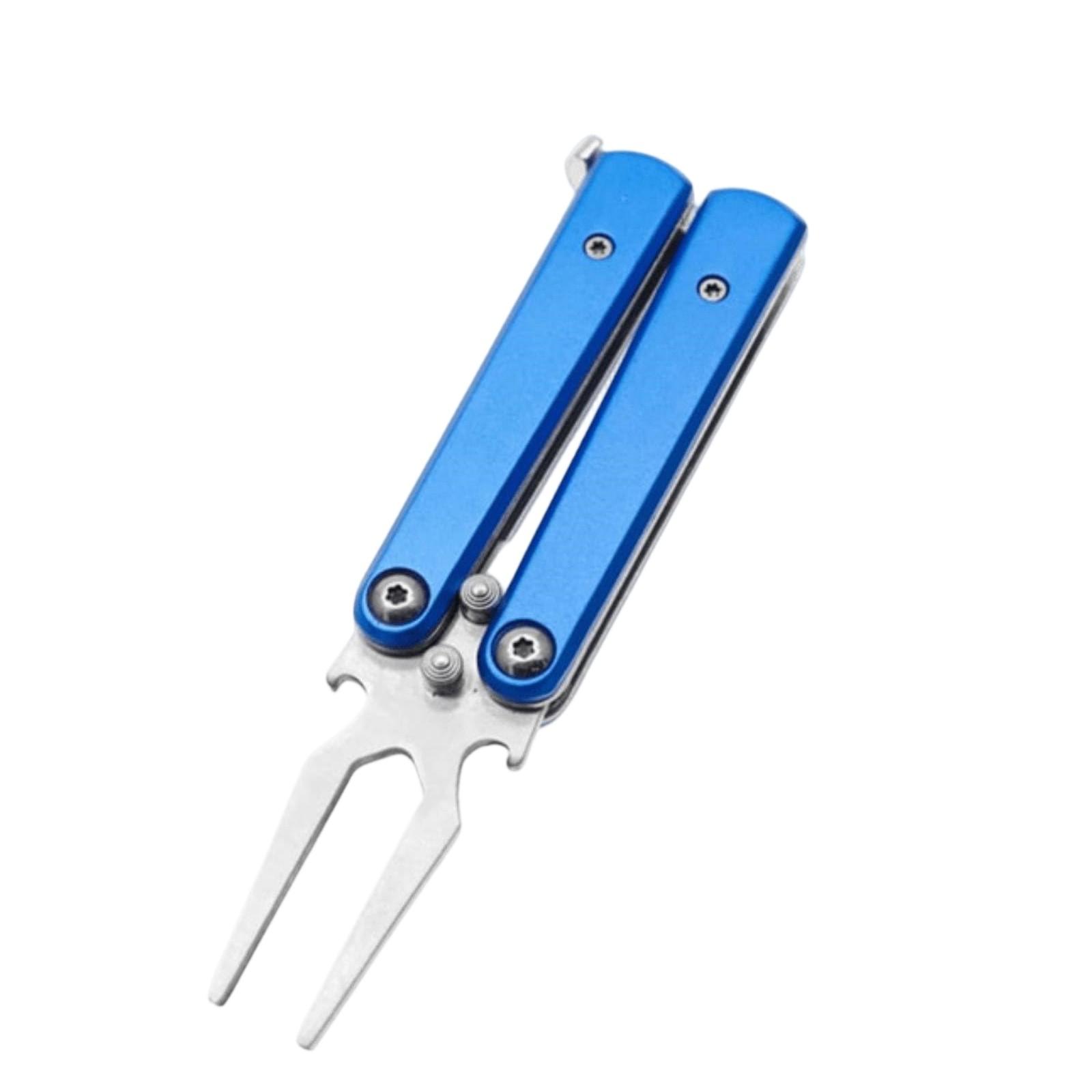 Golf Alloy Forks - Golf Divot Tool, Metal Foldable Butterfly Divot Tool With Bottle Opener, 3--1 Golf Multi-Tool, Ball , Portable Golf Accessorie One Size