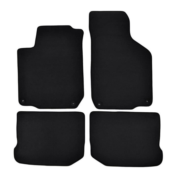 Tapis De Sol - VW - Golf 4 - Noir - 4 Pièces - Antidérapant Et Imperméable