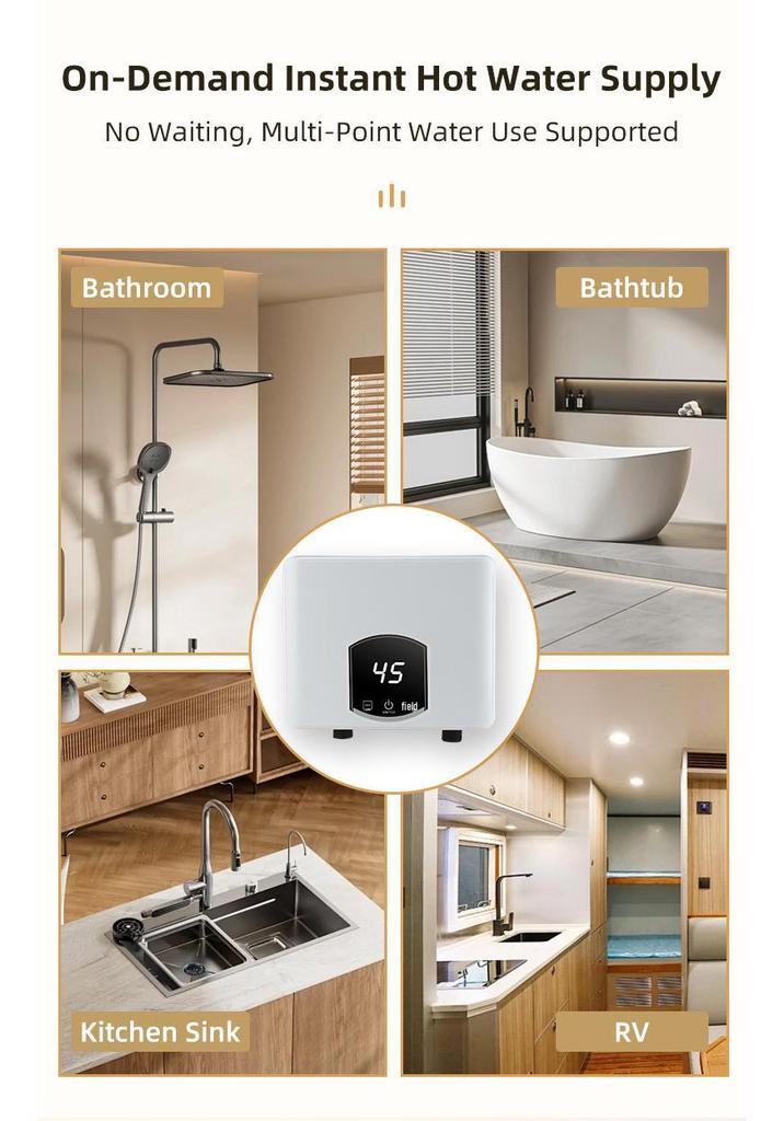 220V 5500W Instant Smart Electric Water Heater for Under-Counter Kitchen Use