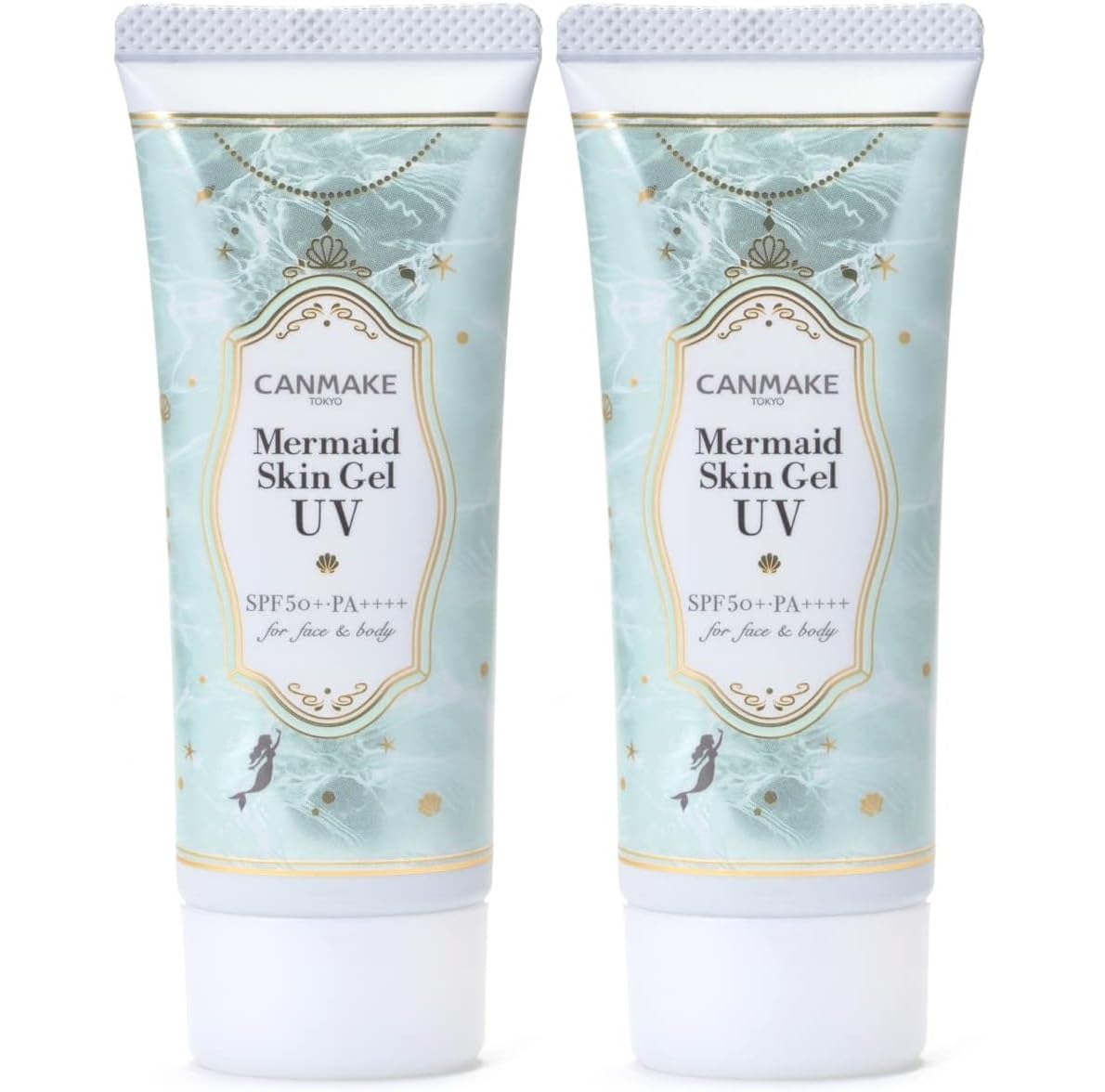 

CANMAKE Mermaid Skin Gel UV C01 Корректирует покраснения и солнцезащитный гель с увлажняющей базой под макияж с УФ-защитой [Набор 2] ЦИКА Мята, Тусклость,