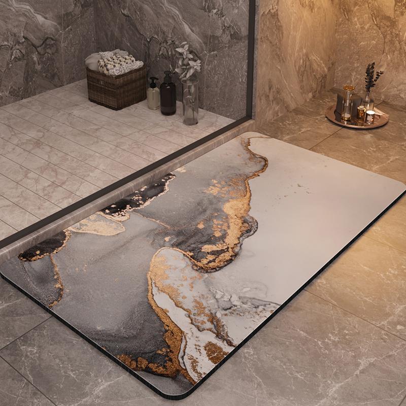Luxury Diatomaceous Earth Bath Floor Mat Anti Slip Bathroom Carpet Super Absorbent Quick Dry Toilet Shower Rugs Doormat Washable