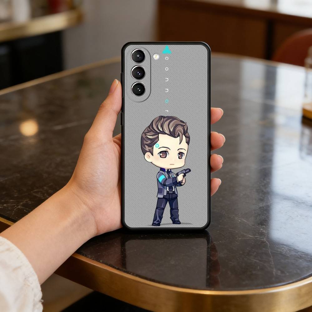D-Detroit Become-Human Phone Case For Samsung S25,24,23,22,30,21,10,9,Ultra,Plus,Lite,FE,4,5 G Soft Black Case