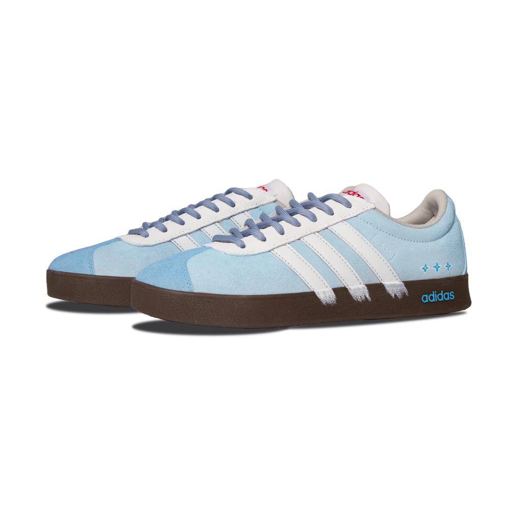 Adidas VL COURT 2.0 Light Blue Xingji Cushioning, Wear Resistant Low top Skateboard Shoes Unisex Blue White HQ1802(Team1661-)