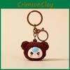 Cute Baby Three Cartoon Pile Coating Panda Head Pendant Keychain For Kids And Friends