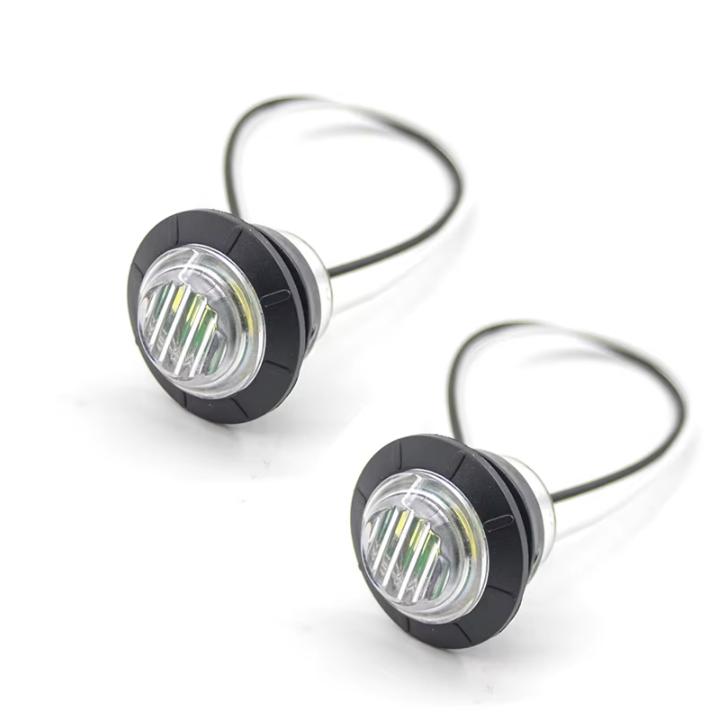 HQ 2pcs 12/24V LED Side Marker light Indicator LED Bullet Light Truck Trailer Lorry Tail light 3/4" LED Marker Clearance Light