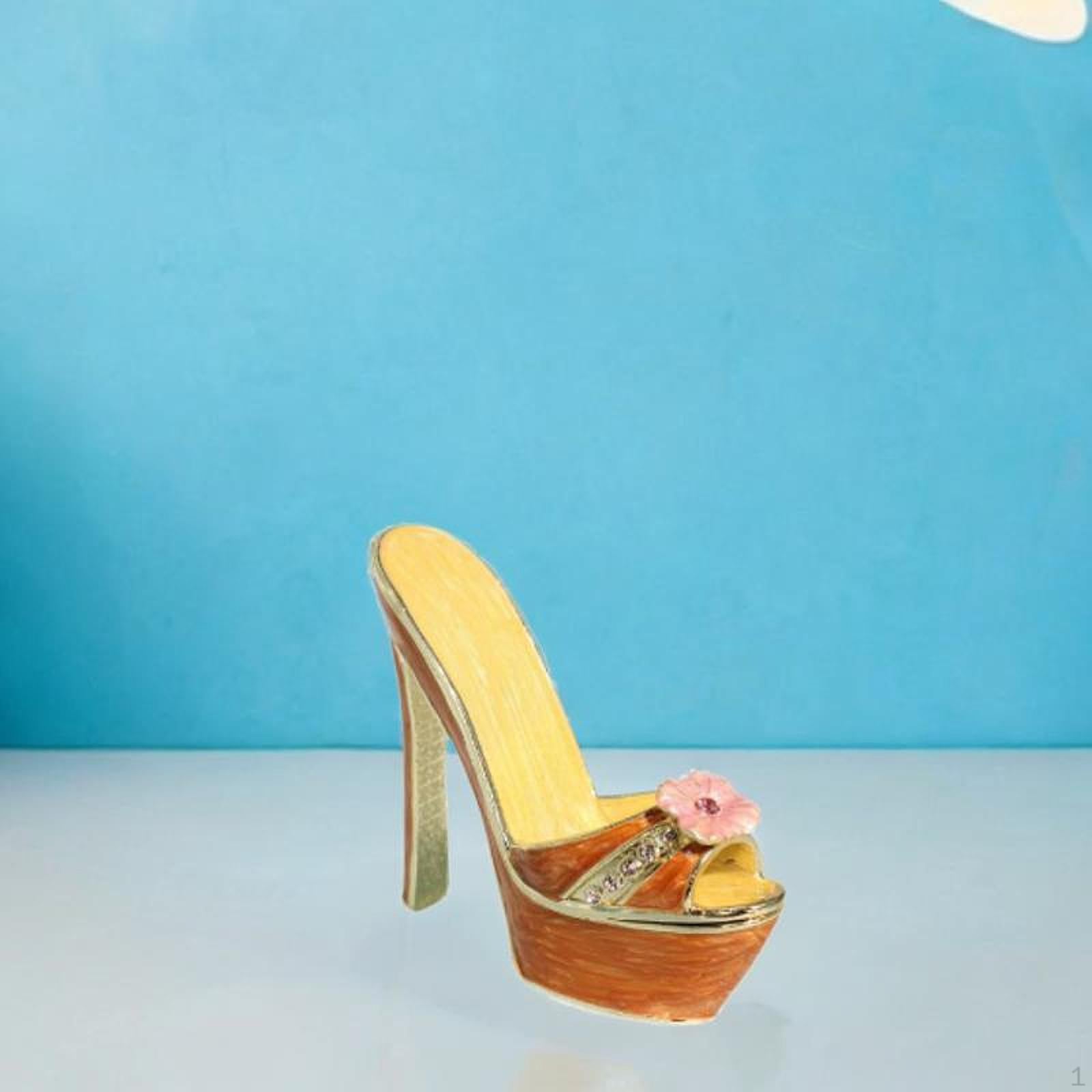 

Эмалированная шкатулка для безделушек, комод для украшений на высоком каблуке, футляр для хранения коллекции из сплава