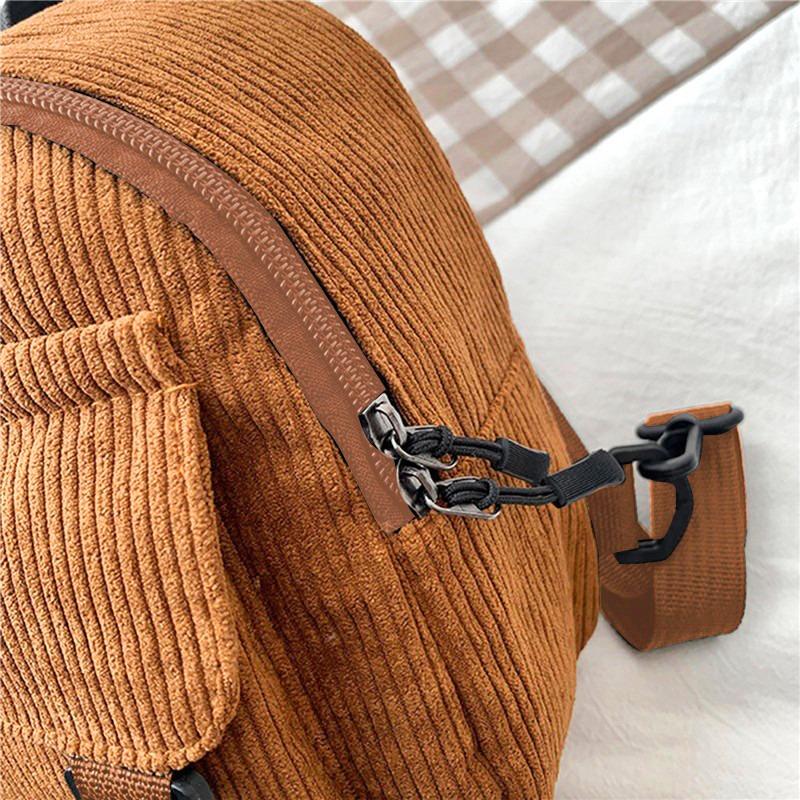 Women Fashion Travel Small Casual Daypacks Lightweight Simple Corduroy Double Shoulder Bag School Backpacks