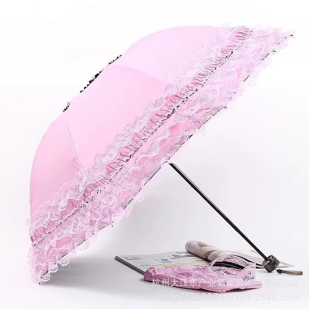 New Style Lace Princess Umbrella, Lace Umbrella, Sun Protection Umbrella, 70% Off Sun and Rain Dual-Use Umbrellas, Steel Sun and Rain Umbrella